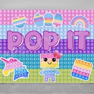 Colorful Pop It Party Backdrop